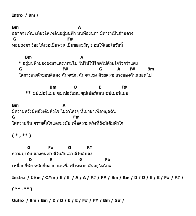 คอร์ดเพลง เนื้อเพลง Superman, คอร์ดเพลง Superman ของ สกายพาส Sky Pass, คอร์ดเพลงของ สกายพาส Sky Pass, เนื้อร้อง Superman สกายพาส Sky Pass, Superman คอร์ดง่าย ๆ, คอร์ด Superman ต้นฉบับ