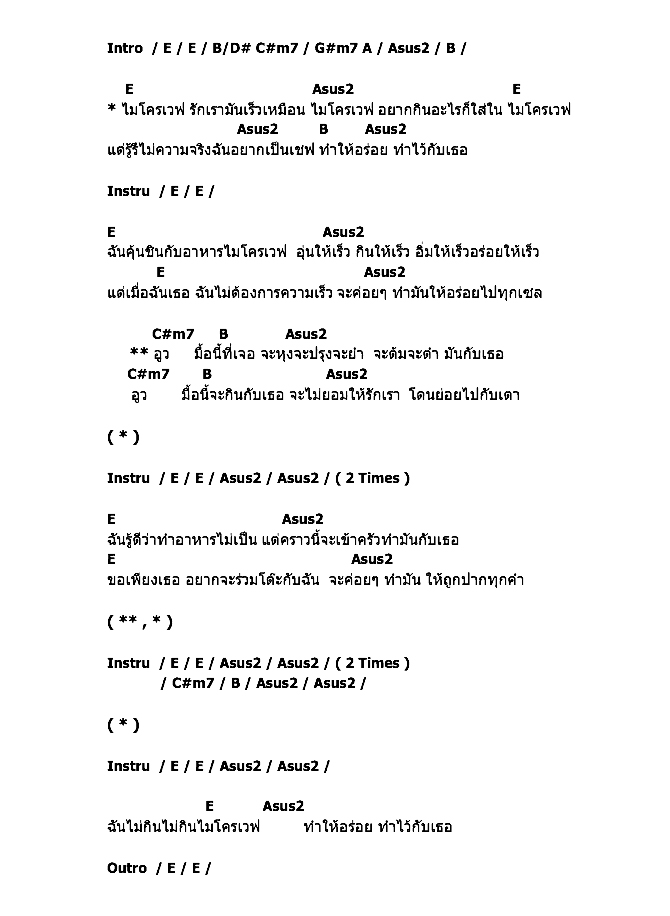 คอร์ดเพลง เนื้อเพลง ไมโครเวฟ, คอร์ดเพลง ไมโครเวฟ ของ เป้ อารักษ์, คอร์ดเพลงของ เป้ อารักษ์, เนื้อร้อง ไมโครเวฟ เป้ อารักษ์, ไมโครเวฟ คอร์ดง่าย ๆ, คอร์ด ไมโครเวฟ ต้นฉบับ