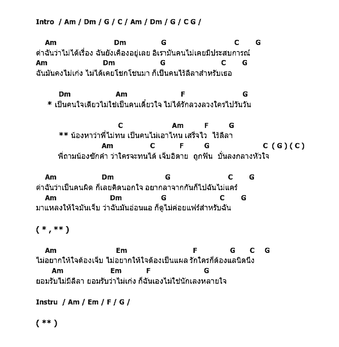 คอร์ดเพลง เนื้อเพลง ไร้ลีลา, คอร์ดเพลง ไร้ลีลา ของ สมชาย นิลศรี, คอร์ดเพลงของ สมชาย นิลศรี, เนื้อร้อง ไร้ลีลา สมชาย นิลศรี, ไร้ลีลา คอร์ดง่าย ๆ, คอร์ด ไร้ลีลา ต้นฉบับ