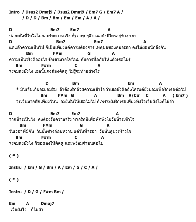 คอร์ดเพลง เนื้อเพลง เจ็บไม่จำ, คอร์ดเพลง เจ็บไม่จำ ของ เล้าโลม, คอร์ดเพลงของ เล้าโลม, เนื้อร้อง เจ็บไม่จำ เล้าโลม, เจ็บไม่จำ คอร์ดง่าย ๆ, คอร์ด เจ็บไม่จำ ต้นฉบับ