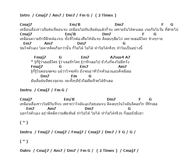 คอร์ดเพลง เนื้อเพลง เริ่มต้นที่ตอนจบ, คอร์ดเพลง เริ่มต้นที่ตอนจบ ของ มะตูม, คอร์ดเพลงของ มะตูม, เนื้อร้อง เริ่มต้นที่ตอนจบ มะตูม, เริ่มต้นที่ตอนจบ คอร์ดง่าย ๆ, คอร์ด เริ่มต้นที่ตอนจบ ต้นฉบับ
