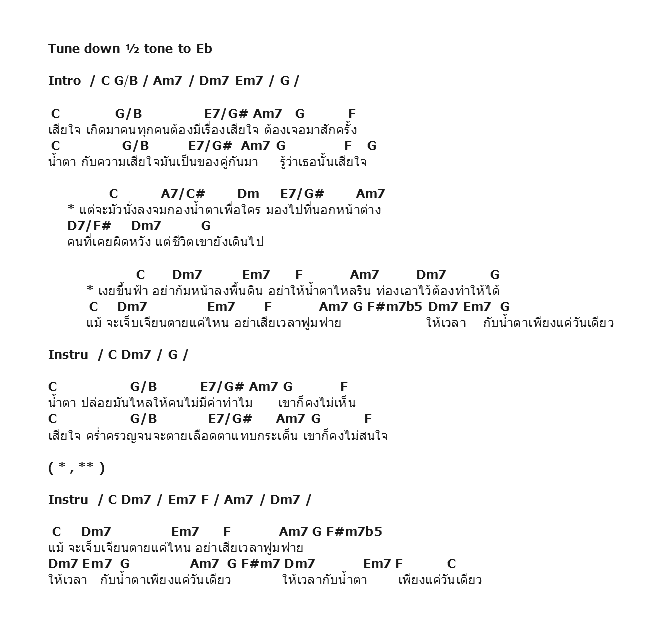 คอร์ดเพลง เนื้อเพลง ให้เวลากับน้ำตาแค่วันเดียว, คอร์ดเพลง ให้เวลากับน้ำตาแค่วันเดียว ของ โรส ศิรินทิพย์, คอร์ดเพลงของ โรส ศิรินทิพย์, เนื้อร้อง ให้เวลากับน้ำตาแค่วันเดียว โรส ศิรินทิพย์, ให้เวลากับน้ำตาแค่วันเดียว คอร์ดง่าย ๆ, คอร์ด ให้เวลากับน้ำตาแค่วันเดียว ต้นฉบับ