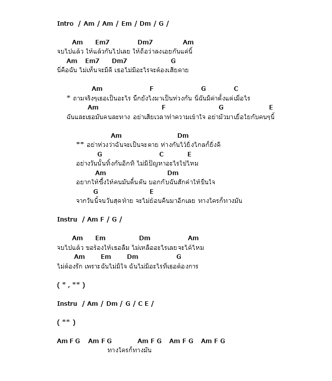 คอร์ดเพลง เนื้อเพลง ทางใครทางมัน, คอร์ดเพลง ทางใครทางมัน ของ แมว จิระศักดิ์, คอร์ดเพลงของ แมว จิระศักดิ์, เนื้อร้อง ทางใครทางมัน แมว จิระศักดิ์, ทางใครทางมัน คอร์ดง่าย ๆ, คอร์ด ทางใครทางมัน ต้นฉบับ