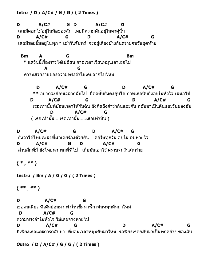 คอร์ดเพลง เนื้อเพลง ย้อนเวลา, คอร์ดเพลง ย้อนเวลา ของ มหาสำราญบานบุรี, คอร์ดเพลงของ มหาสำราญบานบุรี, เนื้อร้อง ย้อนเวลา มหาสำราญบานบุรี, ย้อนเวลา คอร์ดง่าย ๆ, คอร์ด ย้อนเวลา ต้นฉบับ