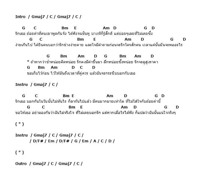 คอร์ดเพลง เนื้อเพลง หนึ่งคำสำคัญ, คอร์ดเพลง หนึ่งคำสำคัญ ของ แหนม รณเดช วงศาโรจน์, คอร์ดเพลงของ แหนม รณเดช วงศาโรจน์, เนื้อร้อง หนึ่งคำสำคัญ แหนม รณเดช วงศาโรจน์, หนึ่งคำสำคัญ คอร์ดง่าย ๆ, คอร์ด หนึ่งคำสำคัญ ต้นฉบับ