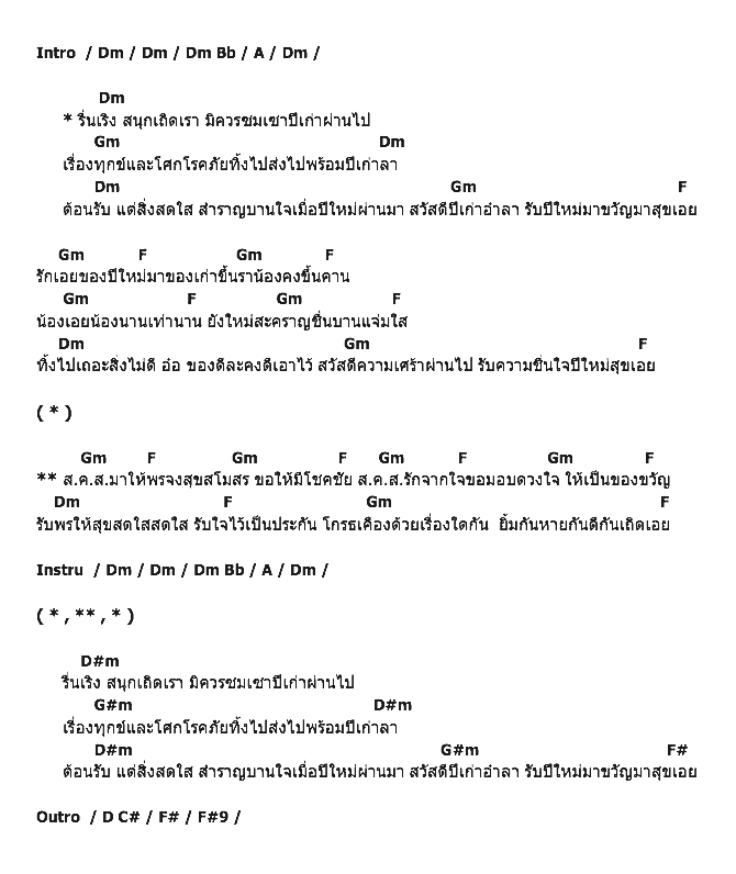 คอร์ดเพลง เนื้อเพลง รับขวัญปีใหม่, คอร์ดเพลง รับขวัญปีใหม่ ของ สุนทราภรณ์, คอร์ดเพลงของ สุนทราภรณ์, เนื้อร้อง รับขวัญปีใหม่ สุนทราภรณ์, รับขวัญปีใหม่ คอร์ดง่าย ๆ, คอร์ด รับขวัญปีใหม่ ต้นฉบับ