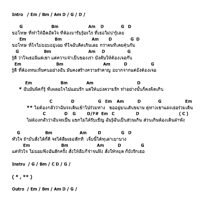 คอร์ดเพลง เนื้อเพลง ส่วนเกินต้องเดินลำพัง, คอร์ดเพลง ส่วนเกินต้องเดินลำพัง ของ เอิร์น เดอะสตาร์, คอร์ดเพลงของ เอิร์น เดอะสตาร์, เนื้อร้อง ส่วนเกินต้องเดินลำพัง เอิร์น เดอะสตาร์, ส่วนเกินต้องเดินลำพัง คอร์ดง่าย ๆ, คอร์ด ส่วนเกินต้องเดินลำพัง ต้นฉบับ