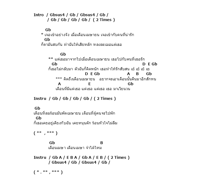 คอร์ดเพลง เนื้อเพลง เดือนเมษา, คอร์ดเพลง เดือนเมษา ของ อัสนี วสันต์, คอร์ดเพลงของ อัสนี วสันต์, เนื้อร้อง เดือนเมษา อัสนี วสันต์, เดือนเมษา คอร์ดง่าย ๆ, คอร์ด เดือนเมษา ต้นฉบับ
