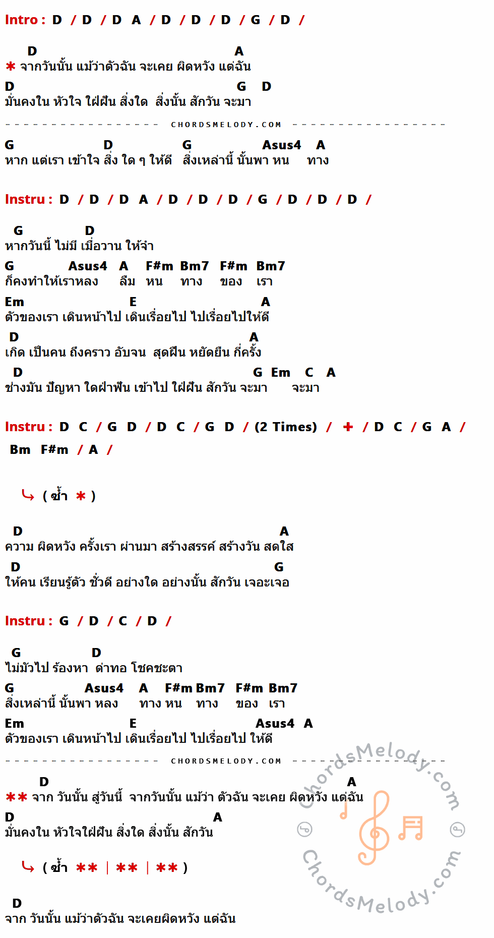 คอร์ดเพลง เสี่ยวรำพึง - อัสนี วสันต์ เนื้อร้อง มีคอร์ดกีต้าร์ ในกลุ่มคีย์ D,G,A,Asus4,F#m,Bm7,Em,E,C กำกับ
