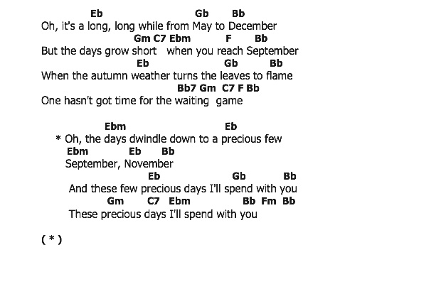 คอร์ดเพลง เนื้อเพลง September Song, คอร์ดเพลง September Song ของ Pat Boone, คอร์ดเพลงของ Pat Boone, เนื้อร้อง September Song Pat Boone, September Song คอร์ดง่าย ๆ, คอร์ด September Song ต้นฉบับ