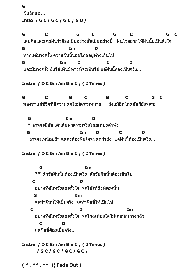 คอร์ดเพลง เนื้อเพลง ฝันนั้นเป็นจริง, คอร์ดเพลง ฝันนั้นเป็นจริง ของ นรินทร ณ บางช้าง, คอร์ดเพลงของ นรินทร ณ บางช้าง, เนื้อร้อง ฝันนั้นเป็นจริง นรินทร ณ บางช้าง, ฝันนั้นเป็นจริง คอร์ดง่าย ๆ, คอร์ด ฝันนั้นเป็นจริง ต้นฉบับ