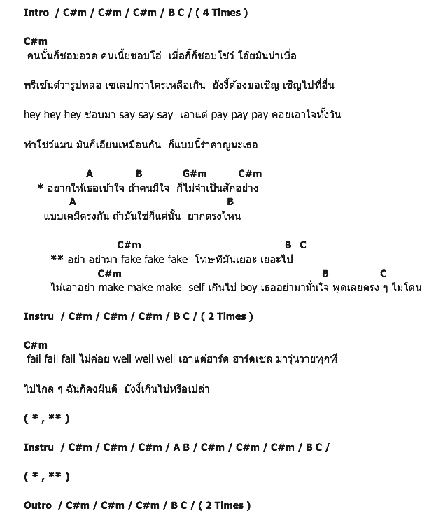 คอร์ดเพลง เนื้อเพลง อย่าเยอะ (Fake), คอร์ดเพลง อย่าเยอะ (Fake) ของ Thank You, คอร์ดเพลงของ Thank You, เนื้อร้อง อย่าเยอะ (Fake) Thank You, อย่าเยอะ (Fake) คอร์ดง่าย ๆ, คอร์ด อย่าเยอะ (Fake) ต้นฉบับ
