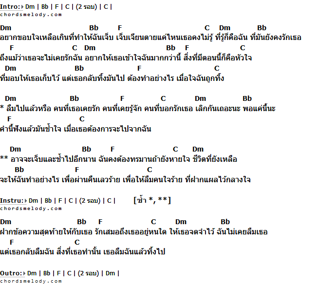 คอร์ดเพลง เนื้อเพลง ลืมคนที่เคยรัก, คอร์ดเพลง ลืมคนที่เคยรัก ของ วุฒิ ป่าบอน, คอร์ดเพลงของ วุฒิ ป่าบอน, เนื้อร้อง ลืมคนที่เคยรัก วุฒิ ป่าบอน, ลืมคนที่เคยรัก คอร์ดง่าย ๆ, คอร์ด ลืมคนที่เคยรัก ต้นฉบับ