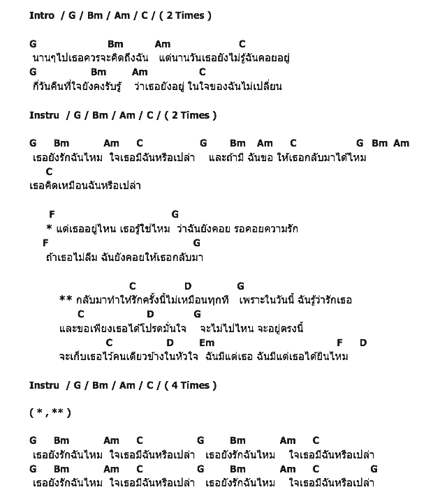 คอร์ดเพลง เนื้อเพลง เธอควรจะคิดถึงฉัน, คอร์ดเพลง เธอควรจะคิดถึงฉัน ของ The Ghost Cat, คอร์ดเพลงของ The Ghost Cat, เนื้อร้อง เธอควรจะคิดถึงฉัน The Ghost Cat, เธอควรจะคิดถึงฉัน คอร์ดง่าย ๆ, คอร์ด เธอควรจะคิดถึงฉัน ต้นฉบับ