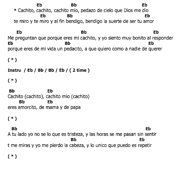 คอร์ดเพลง เนื้อเพลง Cachito, คอร์ดเพลง Cachito ของ Nat King Cole, คอร์ดเพลงของ Nat King Cole, เนื้อร้อง Cachito Nat King Cole, Cachito คอร์ดง่าย ๆ, คอร์ด Cachito ต้นฉบับ