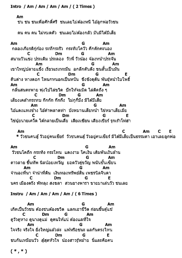 คอร์ดเพลง เนื้อเพลง วัวชนคนสู้, คอร์ดเพลง วัวชนคนสู้ ของ วงพัทลุง, คอร์ดเพลงของ วงพัทลุง, เนื้อร้อง วัวชนคนสู้ วงพัทลุง, วัวชนคนสู้ คอร์ดง่าย ๆ, คอร์ด วัวชนคนสู้ ต้นฉบับ