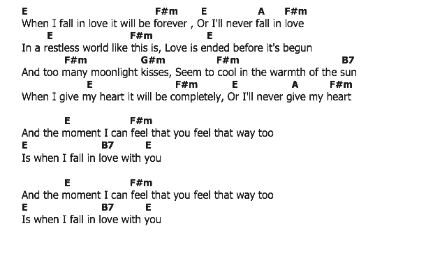 คอร์ดเพลง เนื้อเพลง When I Fall In Love, คอร์ดเพลง When I Fall In Love ของ Nat King Cole, คอร์ดเพลงของ Nat King Cole, เนื้อร้อง When I Fall In Love Nat King Cole, When I Fall In Love คอร์ดง่าย ๆ, คอร์ด When I Fall In Love ต้นฉบับ