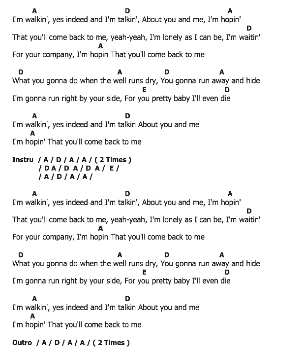 คอร์ดเพลง เนื้อเพลง I'm Walkin', คอร์ดเพลง I'm Walkin' ของ Fats Domino, คอร์ดเพลงของ Fats Domino, เนื้อร้อง I'm Walkin' Fats Domino, I'm Walkin' คอร์ดง่าย ๆ, คอร์ด I'm Walkin' ต้นฉบับ