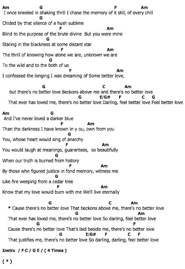 คอร์ดเพลง เนื้อเพลง Better Love, คอร์ดเพลง Better Love ของ Hozier, คอร์ดเพลงของ Hozier, เนื้อร้อง Better Love Hozier, Better Love คอร์ดง่าย ๆ, คอร์ด Better Love ต้นฉบับ