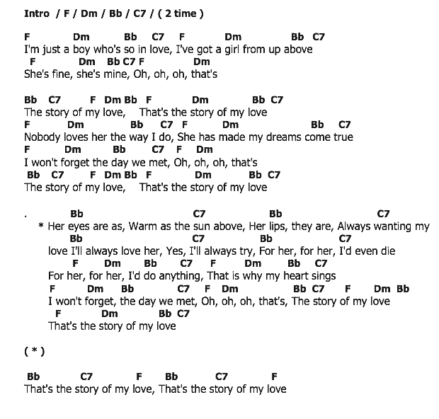 คอร์ดเพลง เนื้อเพลง The Story Of My Love, คอร์ดเพลง The Story Of My Love ของ Paul Anka, คอร์ดเพลงของ Paul Anka, เนื้อร้อง The Story Of My Love Paul Anka, The Story Of My Love คอร์ดง่าย ๆ, คอร์ด The Story Of My Love ต้นฉบับ