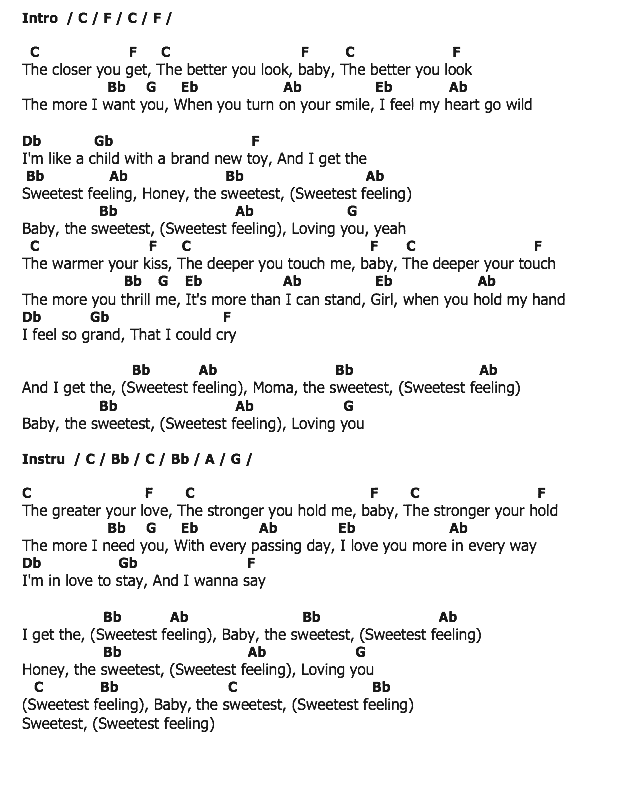 คอร์ดเพลง เนื้อเพลง I Get The Sweetest Feeling, คอร์ดเพลง I Get The Sweetest Feeling ของ Jackie Wilson, คอร์ดเพลงของ Jackie Wilson, เนื้อร้อง I Get The Sweetest Feeling Jackie Wilson, I Get The Sweetest Feeling คอร์ดง่าย ๆ, คอร์ด I Get The Sweetest Feeling ต้นฉบับ