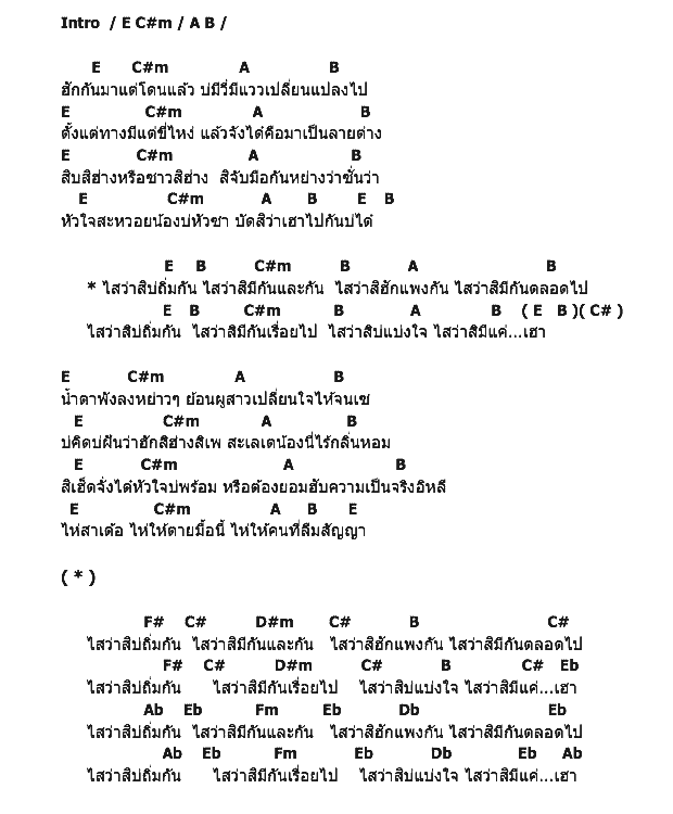 คอร์ดเพลง เนื้อเพลง ไสว่าสิบ่ถิ่มกัน, คอร์ดเพลง ไสว่าสิบ่ถิ่มกัน ของ ไข่มุก รุ่งรัตน์, คอร์ดเพลงของ ไข่มุก รุ่งรัตน์, เนื้อร้อง ไสว่าสิบ่ถิ่มกัน ไข่มุก รุ่งรัตน์, ไสว่าสิบ่ถิ่มกัน คอร์ดง่าย ๆ, คอร์ด ไสว่าสิบ่ถิ่มกัน ต้นฉบับ