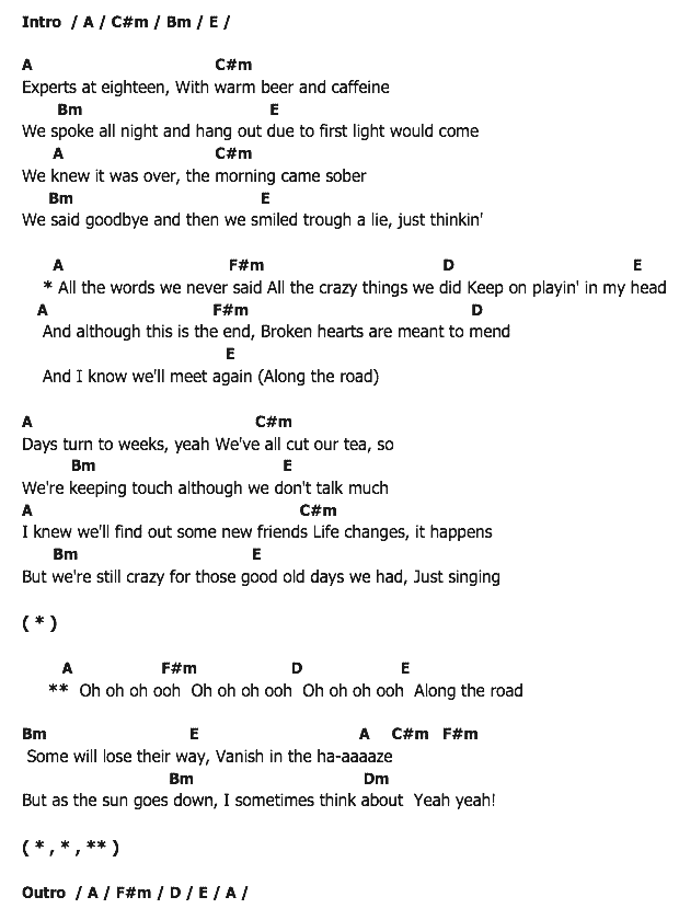คอร์ดเพลง เนื้อเพลง Along The Road, คอร์ดเพลง Along The Road ของ Karmin, คอร์ดเพลงของ Karmin, เนื้อร้อง Along The Road Karmin, Along The Road คอร์ดง่าย ๆ, คอร์ด Along The Road ต้นฉบับ