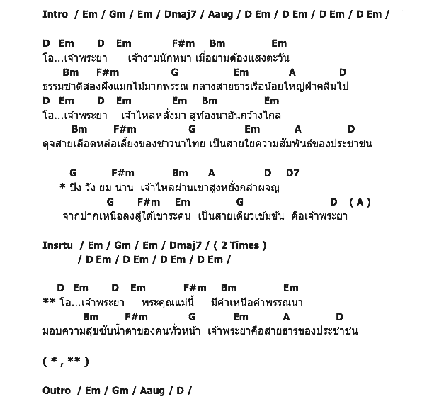 คอร์ดเพลง เนื้อเพลง ชมเจ้าพระยา, คอร์ดเพลง ชมเจ้าพระยา ของ จิ้น กรรมาชน, คอร์ดเพลงของ จิ้น กรรมาชน, เนื้อร้อง ชมเจ้าพระยา จิ้น กรรมาชน, ชมเจ้าพระยา คอร์ดง่าย ๆ, คอร์ด ชมเจ้าพระยา ต้นฉบับ