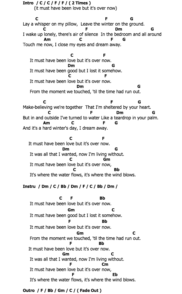 คอร์ดเพลง เนื้อเพลง It Must Have Been Love, คอร์ดเพลง It Must Have Been Love ของ Roxette, คอร์ดเพลงของ Roxette, เนื้อร้อง It Must Have Been Love Roxette, It Must Have Been Love คอร์ดง่าย ๆ, คอร์ด It Must Have Been Love ต้นฉบับ