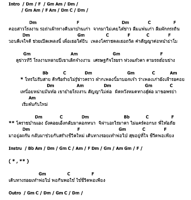 คอร์ดเพลง เนื้อเพลง รักพอเพียง, คอร์ดเพลง รักพอเพียง ของ ไอ วิสุทธิ์, คอร์ดเพลงของ ไอ วิสุทธิ์, เนื้อร้อง รักพอเพียง ไอ วิสุทธิ์, รักพอเพียง คอร์ดง่าย ๆ, คอร์ด รักพอเพียง ต้นฉบับ