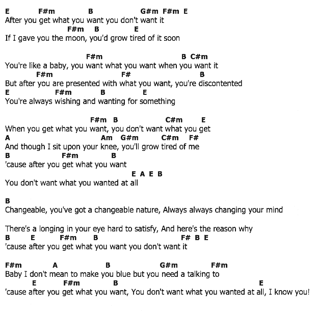 คอร์ดเพลง เนื้อเพลง After You Get What You Want You Dont Want It, คอร์ดเพลง After You Get What You Want You Dont Want It ของ Little Richard, คอร์ดเพลงของ Little Richard, เนื้อร้อง After You Get What You Want You Dont Want It Little Richard, After You Get What You Want You Dont Want It คอร์ดง่าย ๆ, คอร์ด After You Get What You Want You Dont Want It ต้นฉบับ