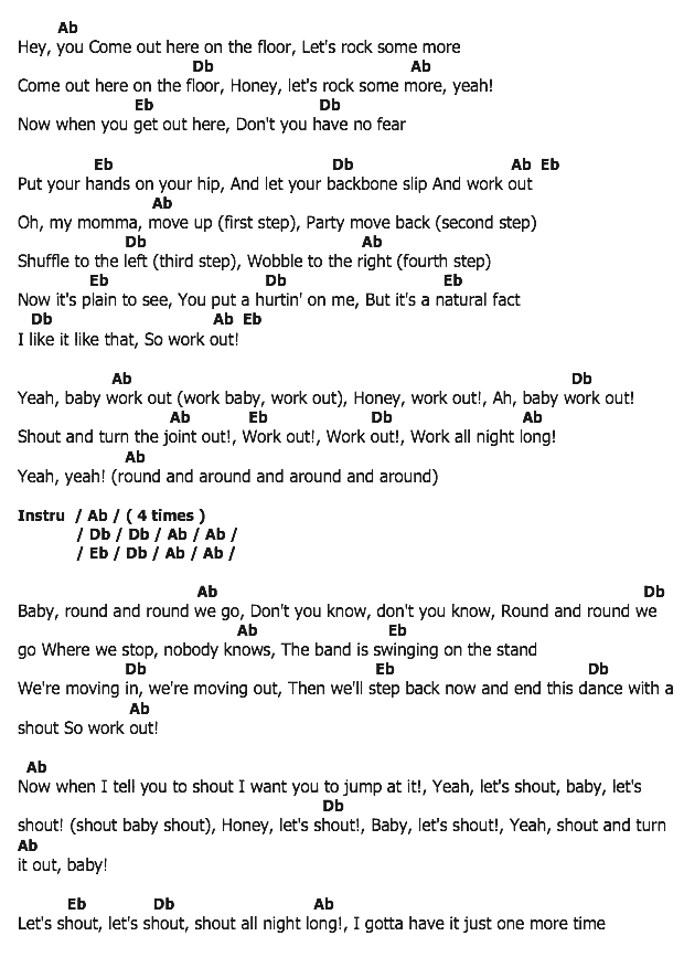 คอร์ดเพลง เนื้อเพลง Baby Workout, คอร์ดเพลง Baby Workout ของ Harry Belafonte, คอร์ดเพลงของ Harry Belafonte, เนื้อร้อง Baby Workout Harry Belafonte, Baby Workout คอร์ดง่าย ๆ, คอร์ด Baby Workout ต้นฉบับ
