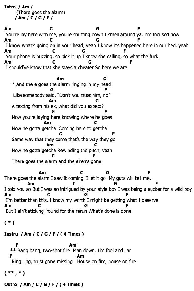 คอร์ดเพลง เนื้อเพลง Alarm, คอร์ดเพลง Alarm ของ Anne-Marie, คอร์ดเพลงของ Anne-Marie, เนื้อร้อง Alarm Anne-Marie, Alarm คอร์ดง่าย ๆ, คอร์ด Alarm ต้นฉบับ