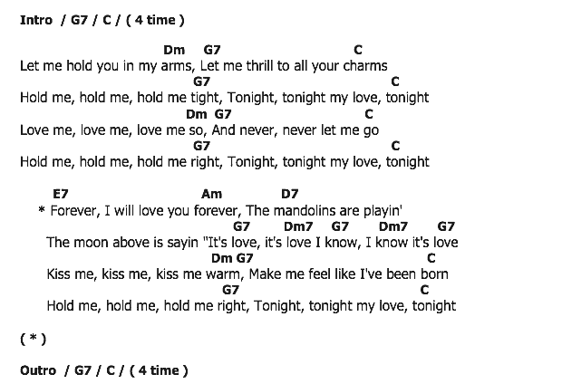 คอร์ดเพลง เนื้อเพลง Tonight My Love, Tonight, คอร์ดเพลง Tonight My Love, Tonight ของ Paul Anka, คอร์ดเพลงของ Paul Anka, เนื้อร้อง Tonight My Love, Tonight Paul Anka, Tonight My Love, Tonight คอร์ดง่าย ๆ, คอร์ด Tonight My Love, Tonight ต้นฉบับ