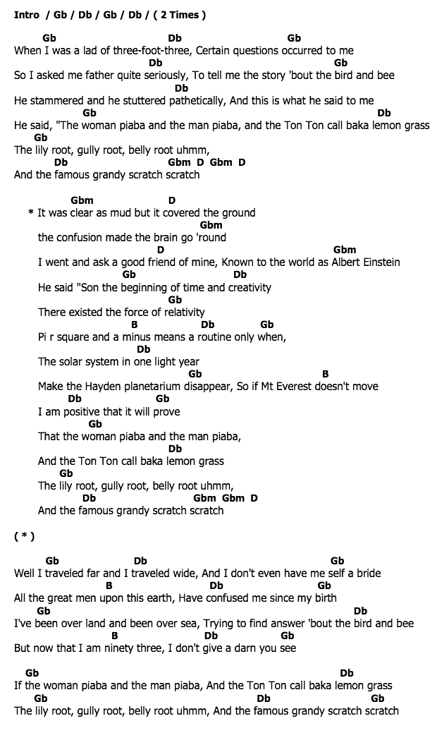 คอร์ดเพลง เนื้อเพลง Man Piaba, คอร์ดเพลง Man Piaba ของ Harry Belafonte, คอร์ดเพลงของ Harry Belafonte, เนื้อร้อง Man Piaba Harry Belafonte, Man Piaba คอร์ดง่าย ๆ, คอร์ด Man Piaba ต้นฉบับ