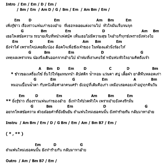 คอร์ดเพลง เนื้อเพลง แฟนเก่ายังเฝ้ารอ, คอร์ดเพลง แฟนเก่ายังเฝ้ารอ ของ สมมาส ราชสีมา, คอร์ดเพลงของ สมมาส ราชสีมา, เนื้อร้อง แฟนเก่ายังเฝ้ารอ สมมาส ราชสีมา, แฟนเก่ายังเฝ้ารอ คอร์ดง่าย ๆ, คอร์ด แฟนเก่ายังเฝ้ารอ ต้นฉบับ