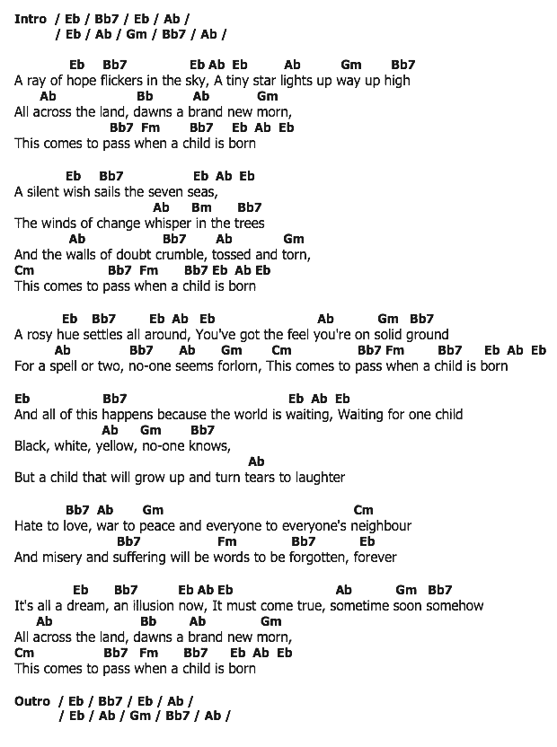 คอร์ดเพลง เนื้อเพลง When A Child Is Born, คอร์ดเพลง When A Child Is Born ของ Johnny Mathis, คอร์ดเพลงของ Johnny Mathis, เนื้อร้อง When A Child Is Born Johnny Mathis, When A Child Is Born คอร์ดง่าย ๆ, คอร์ด When A Child Is Born ต้นฉบับ