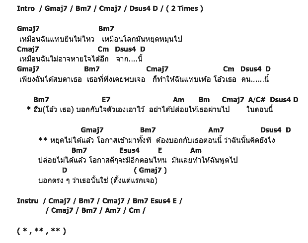 คอร์ดเพลง เนื้อเพลง โอกาสดีๆ, คอร์ดเพลง โอกาสดีๆ ของ คริส กฤษณ์ จิตรประสงค์, คอร์ดเพลงของ คริส กฤษณ์ จิตรประสงค์, เนื้อร้อง โอกาสดีๆ คริส กฤษณ์ จิตรประสงค์, โอกาสดีๆ คอร์ดง่าย ๆ, คอร์ด โอกาสดีๆ ต้นฉบับ