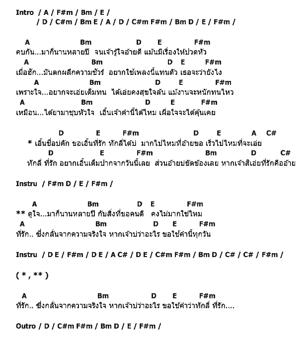 คอร์ดเพลง เนื้อเพลง ทักลี่ที่รัก, คอร์ดเพลง ทักลี่ที่รัก ของ ไหมไทย หัวใจศิลป์, คอร์ดเพลงของ ไหมไทย หัวใจศิลป์, เนื้อร้อง ทักลี่ที่รัก ไหมไทย หัวใจศิลป์, ทักลี่ที่รัก คอร์ดง่าย ๆ, คอร์ด ทักลี่ที่รัก ต้นฉบับ