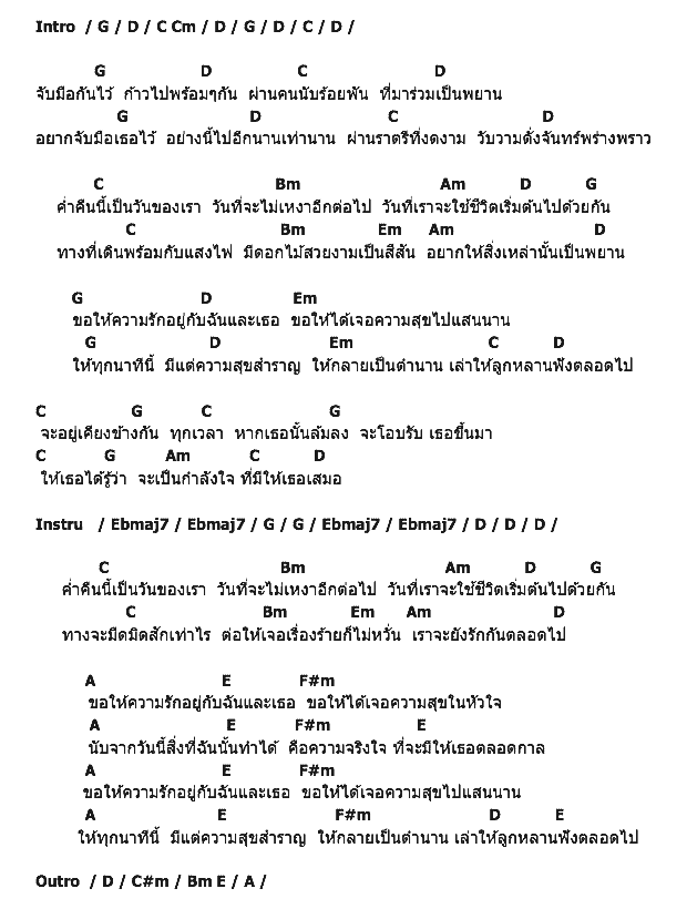 คอร์ดเพลง เนื้อเพลง คืนนี้ของเรา, คอร์ดเพลง คืนนี้ของเรา ของ YuuSho Band, คอร์ดเพลงของ YuuSho Band, เนื้อร้อง คืนนี้ของเรา YuuSho Band, คืนนี้ของเรา คอร์ดง่าย ๆ, คอร์ด คืนนี้ของเรา ต้นฉบับ