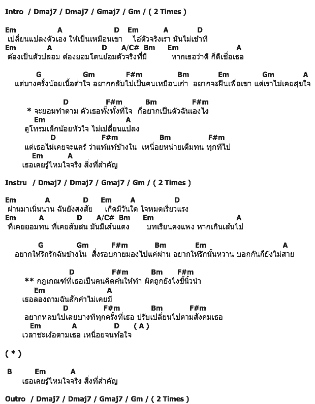 คอร์ดเพลง เนื้อเพลง ตัวปลอม, คอร์ดเพลง ตัวปลอม ของ Lula, คอร์ดเพลงของ Lula, เนื้อร้อง ตัวปลอม Lula, ตัวปลอม คอร์ดง่าย ๆ, คอร์ด ตัวปลอม ต้นฉบับ