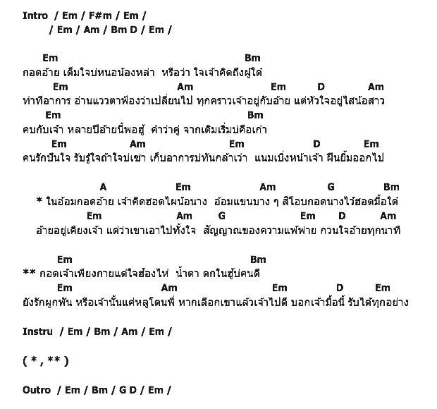 คอร์ดเพลง เนื้อเพลง คิดฮอดไผในอ้อมกอดอ้าย, คอร์ดเพลง คิดฮอดไผในอ้อมกอดอ้าย ของ ลายพิณ อีสานฯ, คอร์ดเพลงของ ลายพิณ อีสานฯ, เนื้อร้อง คิดฮอดไผในอ้อมกอดอ้าย ลายพิณ อีสานฯ, คิดฮอดไผในอ้อมกอดอ้าย คอร์ดง่าย ๆ, คอร์ด คิดฮอดไผในอ้อมกอดอ้าย ต้นฉบับ
