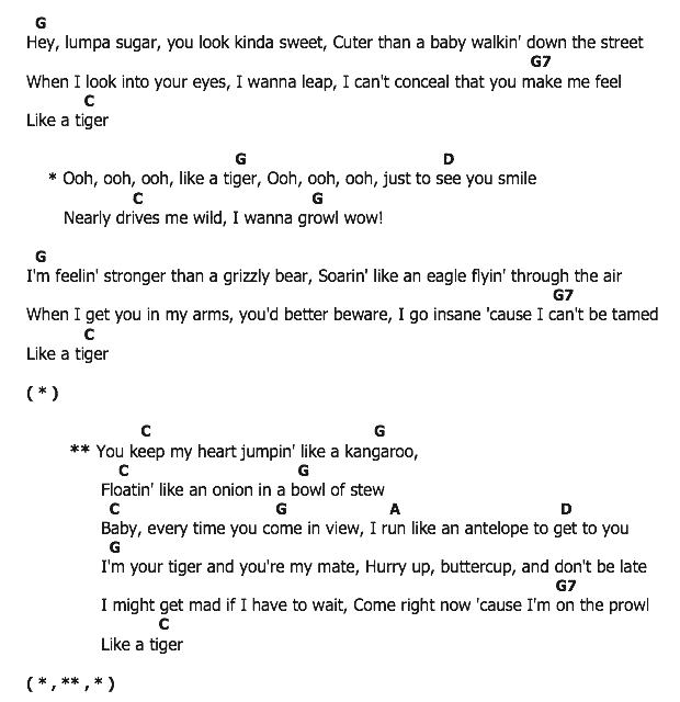 คอร์ดเพลง เนื้อเพลง Tiger, คอร์ดเพลง Tiger ของ Fabian, คอร์ดเพลงของ Fabian, เนื้อร้อง Tiger Fabian, Tiger คอร์ดง่าย ๆ, คอร์ด Tiger ต้นฉบับ