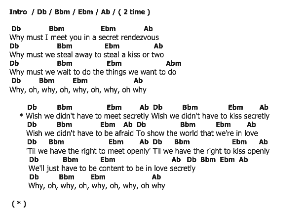 คอร์ดเพลง เนื้อเพลง Secretly, คอร์ดเพลง Secretly ของ Jimmie Rodgers, คอร์ดเพลงของ Jimmie Rodgers, เนื้อร้อง Secretly Jimmie Rodgers, Secretly คอร์ดง่าย ๆ, คอร์ด Secretly ต้นฉบับ