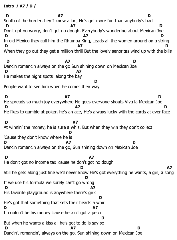 คอร์ดเพลง เนื้อเพลง Mexican Joe, คอร์ดเพลง Mexican Joe ของ Jim Reeves, คอร์ดเพลงของ Jim Reeves, เนื้อร้อง Mexican Joe Jim Reeves, Mexican Joe คอร์ดง่าย ๆ, คอร์ด Mexican Joe ต้นฉบับ