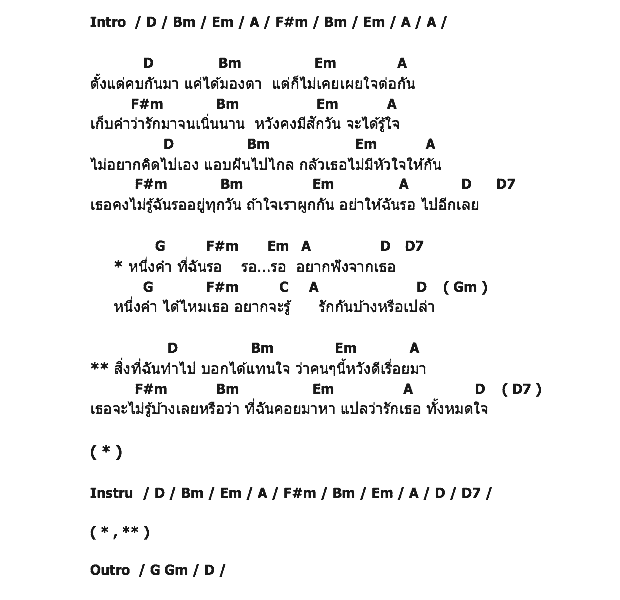 คอร์ดเพลง เนื้อเพลง หนึ่งคำที่รอ, คอร์ดเพลง หนึ่งคำที่รอ ของ หนึ่ง ณรงค์วิทย์, คอร์ดเพลงของ หนึ่ง ณรงค์วิทย์, เนื้อร้อง หนึ่งคำที่รอ หนึ่ง ณรงค์วิทย์, หนึ่งคำที่รอ คอร์ดง่าย ๆ, คอร์ด หนึ่งคำที่รอ ต้นฉบับ