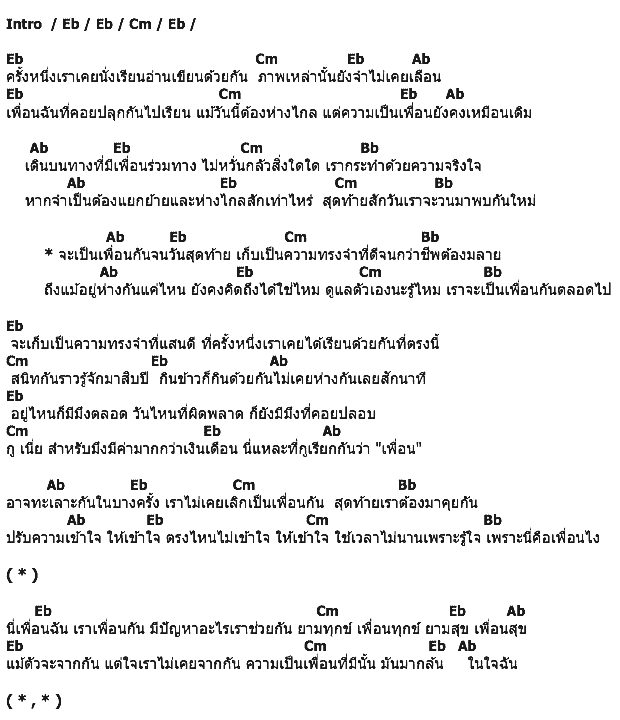 คอร์ดเพลง เนื้อเพลง เพื่อนกัน, คอร์ดเพลง เพื่อนกัน ของ Bunnyking, คอร์ดเพลงของ Bunnyking, เนื้อร้อง เพื่อนกัน Bunnyking, เพื่อนกัน คอร์ดง่าย ๆ, คอร์ด เพื่อนกัน ต้นฉบับ