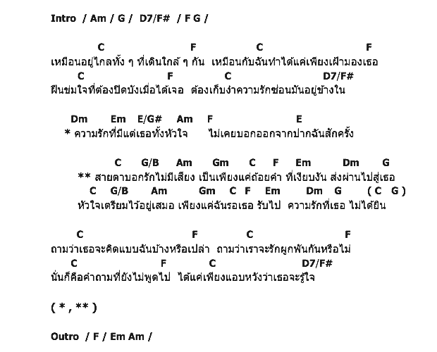 คอร์ดเพลง เนื้อเพลง สายตาไม่มีเสียง, คอร์ดเพลง สายตาไม่มีเสียง ของ บิ๊กเอ็ม ลิขิต บุตรพรม, คอร์ดเพลงของ บิ๊กเอ็ม ลิขิต บุตรพรม, เนื้อร้อง สายตาไม่มีเสียง บิ๊กเอ็ม ลิขิต บุตรพรม, สายตาไม่มีเสียง คอร์ดง่าย ๆ, คอร์ด สายตาไม่มีเสียง ต้นฉบับ