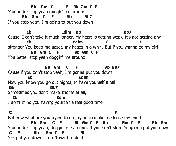 คอร์ดเพลง เนื้อเพลง Doggin' Around, คอร์ดเพลง Doggin' Around ของ Jackie Wilson, คอร์ดเพลงของ Jackie Wilson, เนื้อร้อง Doggin' Around Jackie Wilson, Doggin' Around คอร์ดง่าย ๆ, คอร์ด Doggin' Around ต้นฉบับ