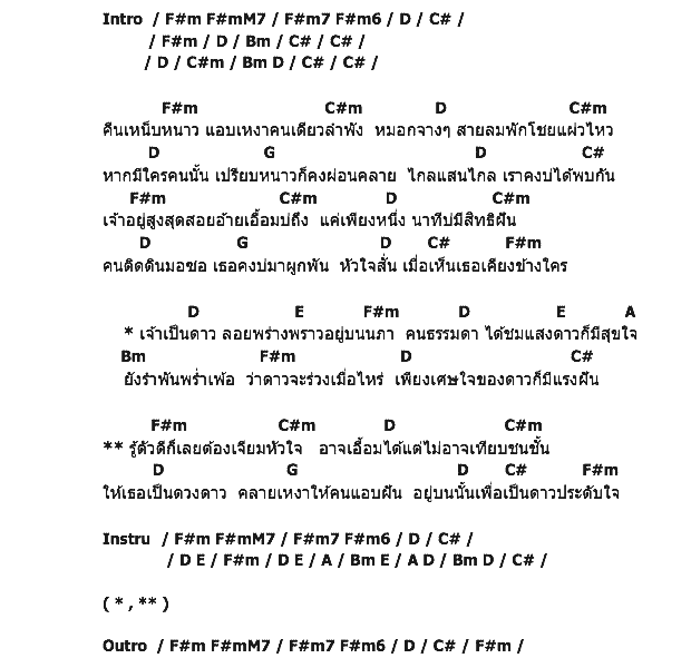 คอร์ดเพลง เนื้อเพลง ดาวประดับใจ, คอร์ดเพลง ดาวประดับใจ ของ ไหมไทย หัวใจศิลป์, คอร์ดเพลงของ ไหมไทย หัวใจศิลป์, เนื้อร้อง ดาวประดับใจ ไหมไทย หัวใจศิลป์, ดาวประดับใจ คอร์ดง่าย ๆ, คอร์ด ดาวประดับใจ ต้นฉบับ